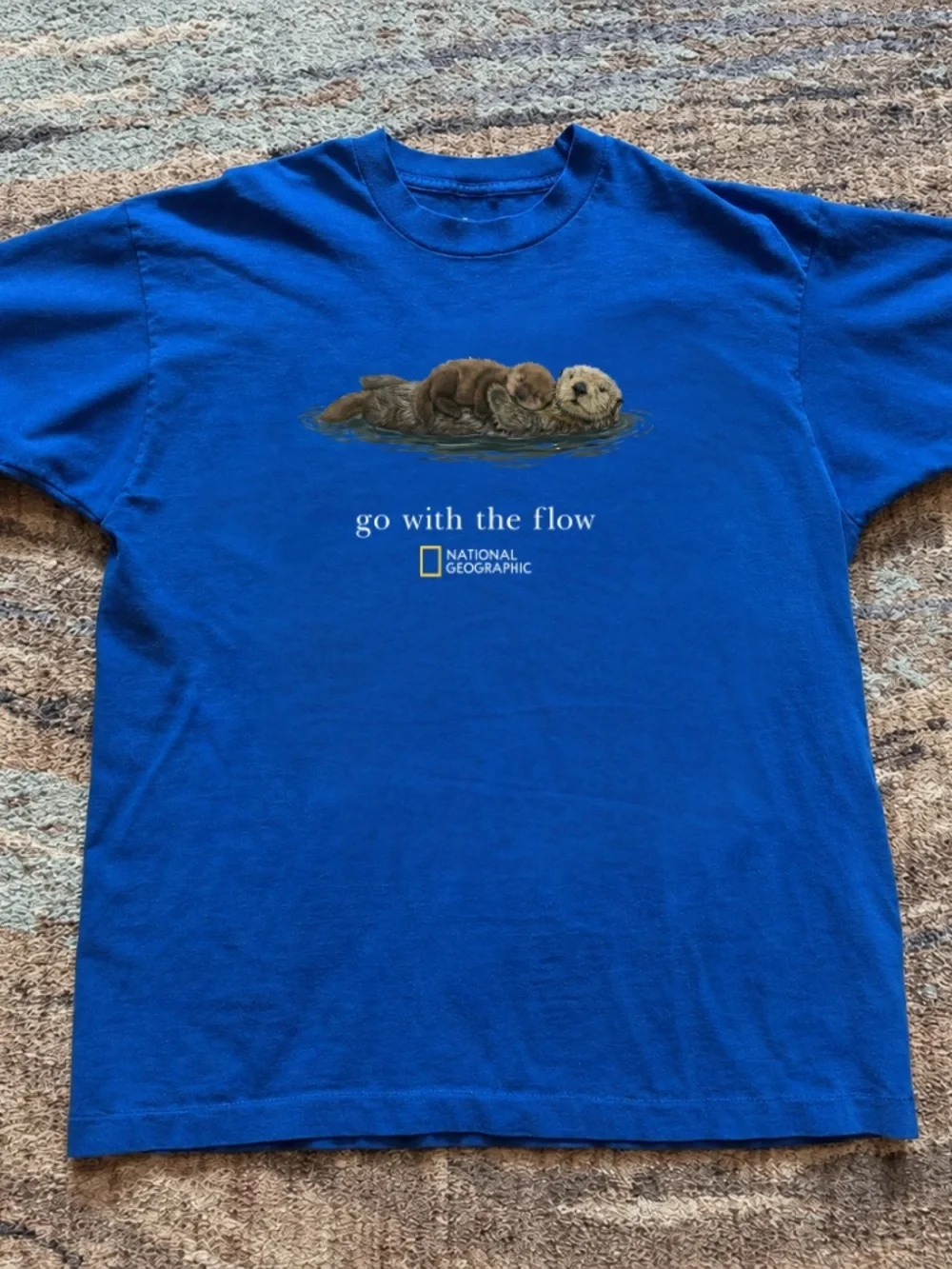 Geographic 'Go With the Flow' Blue Otter Graphic T-Shirt